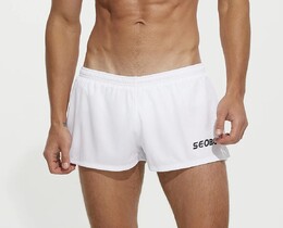 Фото - Спортивные мини-шорты Seobean белого цвета - Men box