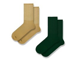 Фото - Набор носков SOX "Лесной" (2 пары) бежевые и темно-зеленые - Men box