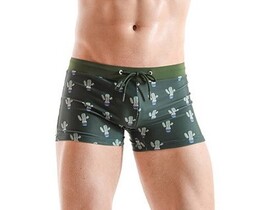 Фото - Мужские плавки шортики SuperBody зеленые с кактусами - Men box