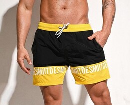 Фото - Мужские плавательные шорты Desmit черно-желтые - Men box