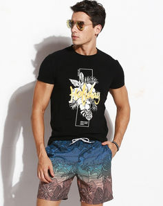 Фото - Пляжные шорты Qike разноцветные с растительным принтом - Men box