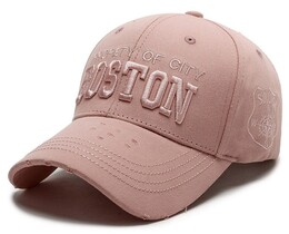 Фото - Женская бейсболка Narason нежно-розовая с лого Boston - Men box