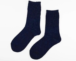 Фото - Зимние шерстяные носки SOX Warm меланж темно-синего цвета - Men box