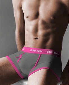 Фото - Трусы Calvin Klein серого цвета с розовой резинкой - Men box