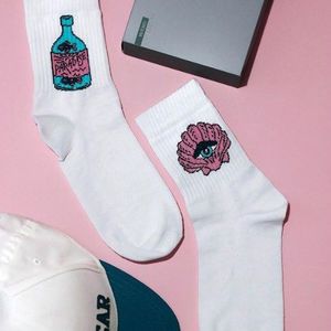 Фото - Разнопарные белые носки "Ракушка -бутылка" от SOX - Men box