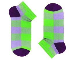 Фото - Короткие носки в салатово-фиолетовую клетку SOX - Men box