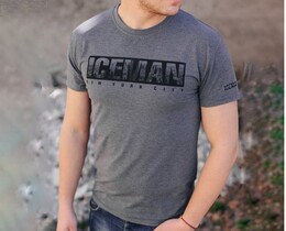 Фото - Мужская спортивная футболка бренда Ice Man серого цвета - Men box