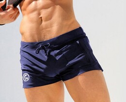 Фото - Плавки шорты мужские AQUX для бассейна темно-синего цвета - Men box