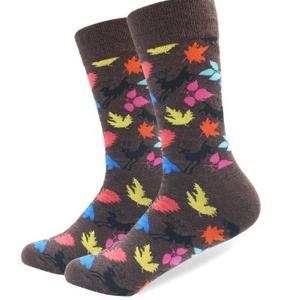 Фото - Носки Friendly Socks коричневые с осенним принтом - Men box