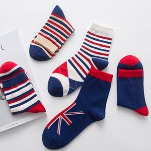 Фото - Набор мужских носков в темно-синих тонах с флагами Британии и США - Men box