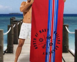 Фото - Полотенце пляжное Shamrock красное с синим принтом - Men box