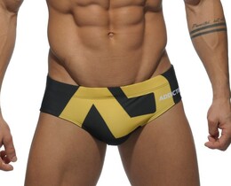 Фото - Плавки мужские Sport Line черного цвета с желтым принтом - Men box