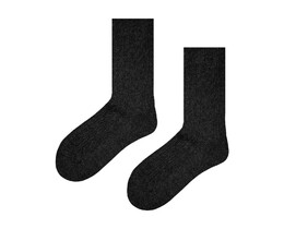 Фото - Зимние носки SOX однотонные черного цвета с косами - Men box